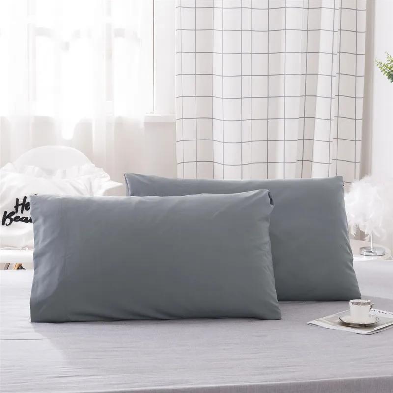 Taie d'oreiller luxueuse de couleur unie, 2 pièces, confortable, douce et hypoallergénique, pour une