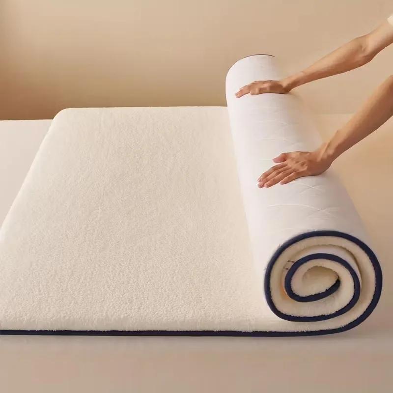 Surmatelas épais et chaud avec housse matelassée et remplissage, prêt pour l'hiver, pour lits simple